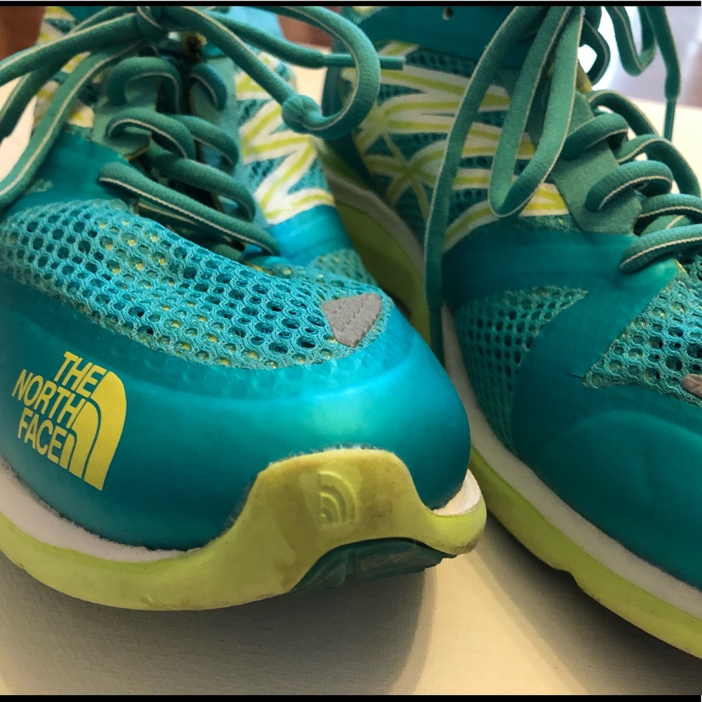 The North Face rubbing shoes.